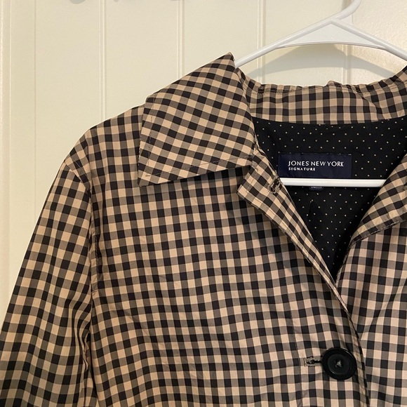 NWOT Jones New York Signature women’s gingham plaid button windbreaker jacket - Picture 2 of 8